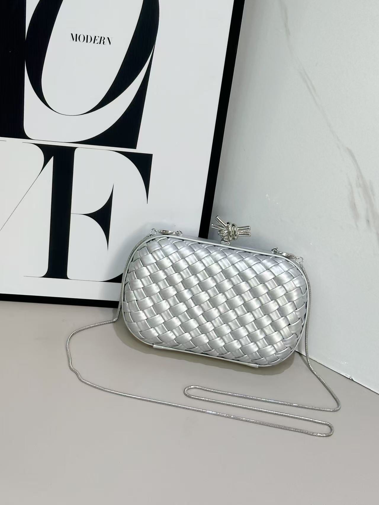 Dinner Woven Box Clutch Layer Leather Original Order Bags