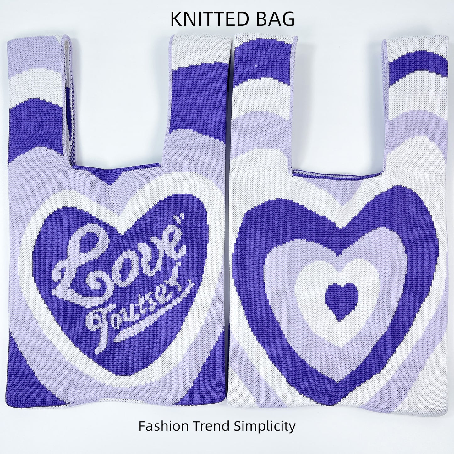 Women's Flower Knitted Large Capacity Totes Wrist Handbags