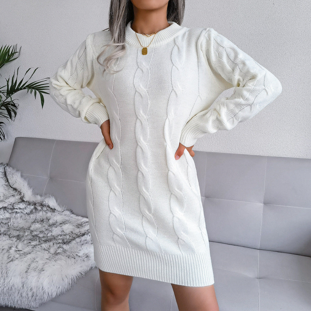 Women's Clearance Twist Package Hip Knitted Dress