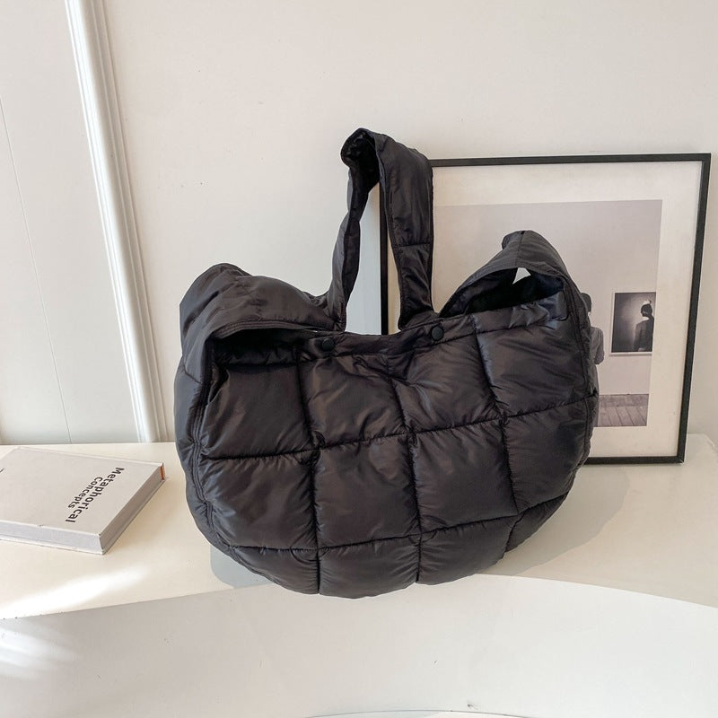 Style Fashion Down Cotton Large Capacity Female Winter Crossbody Bags