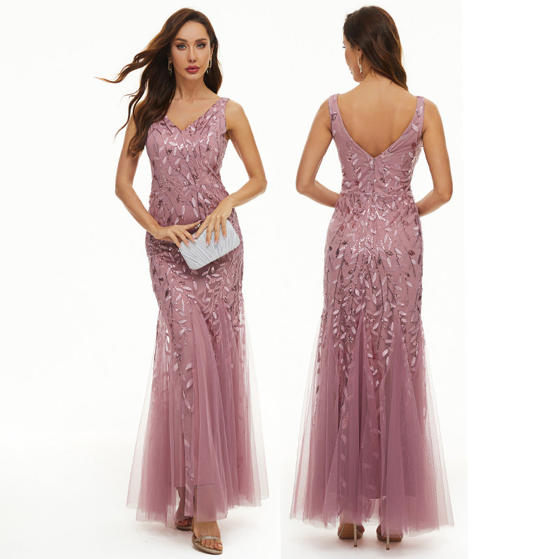 Light Luxury Sexy Sleeveless Slim Mesh Wedding Dresses