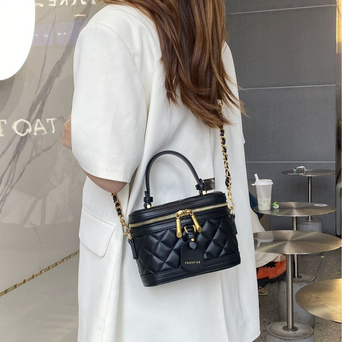 Women's Pure White High-grade Portable Niche Bags