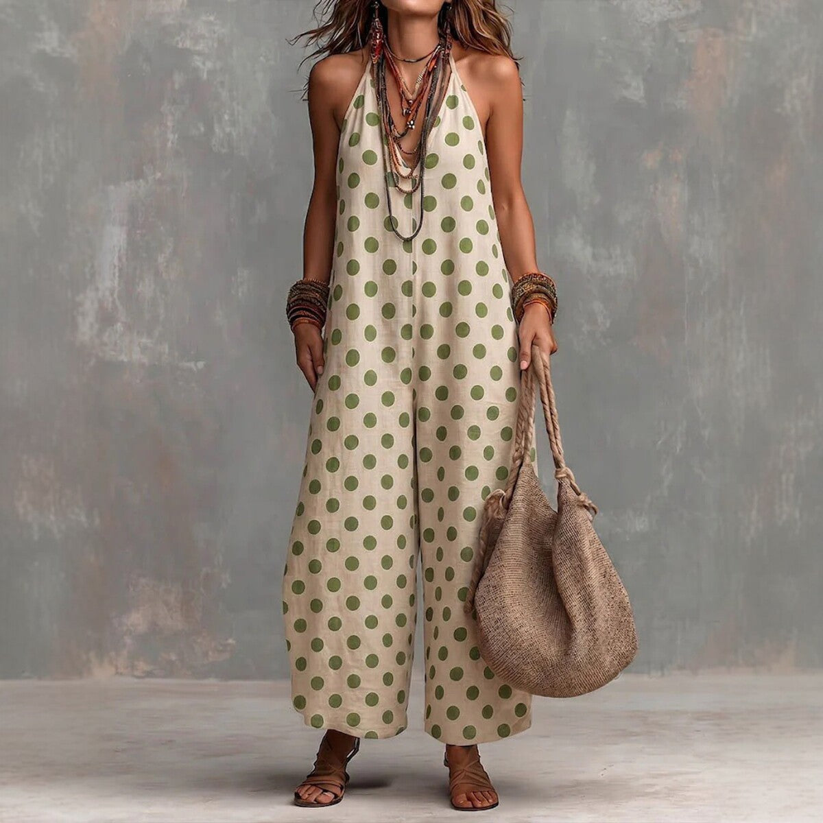 Women's Summer Sleeveless Wide Leg Suspenders Fashion Vacation Jumpsuits