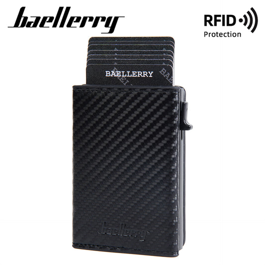 Men's Carbon Fiber Multiple Slots Automatic Pop-up Card Holder