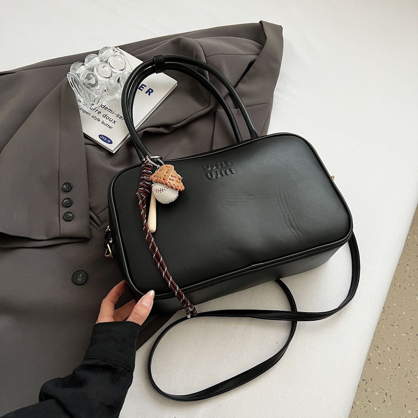 Portable Bowling Female Boston Large Capacity Handbags