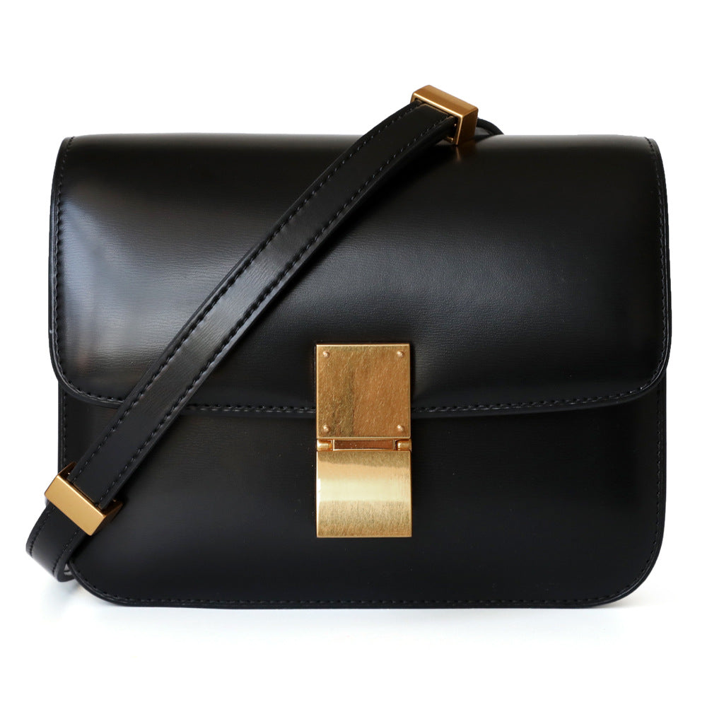 Elegant Women's Classic Leather Glossy Commute Small Square Bags