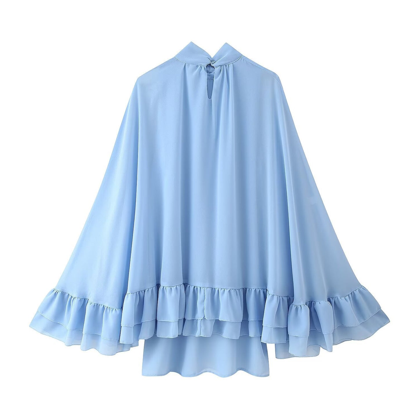 Women's Graceful Stand Collar Bell Sleeve Cape Dresses