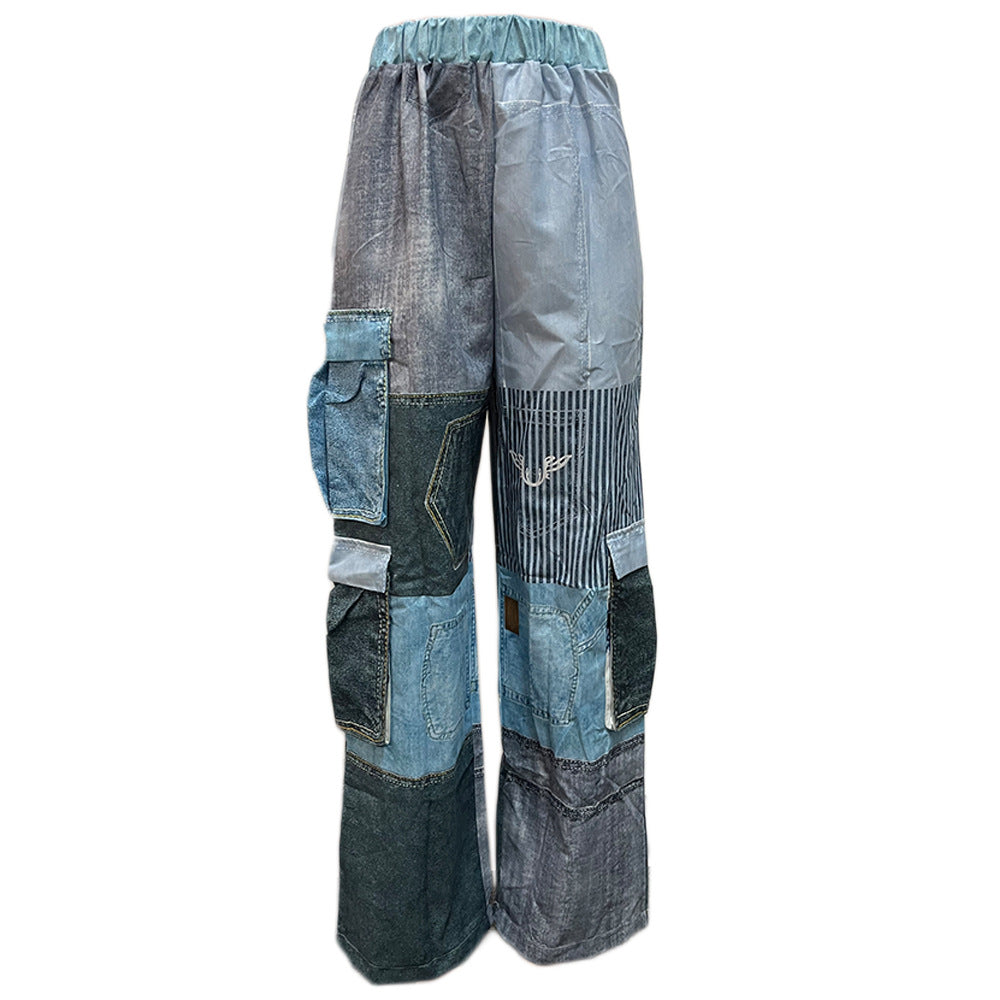 Fashion Personality Large Pocket Three-dimensional Bellows Pants