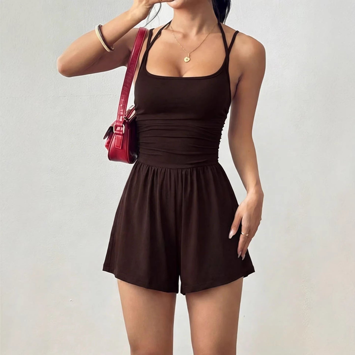 Women's Casual Summer Wide Leg Loose Wrapped Women's Jumpsuit/clothing
