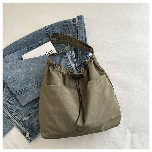 Women's Large Capacity Drawstring Leisure Street One Shoulder Bags