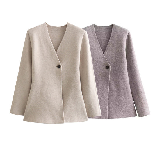 Women's Spring Elegant Slightly Mature Knitted Jackets