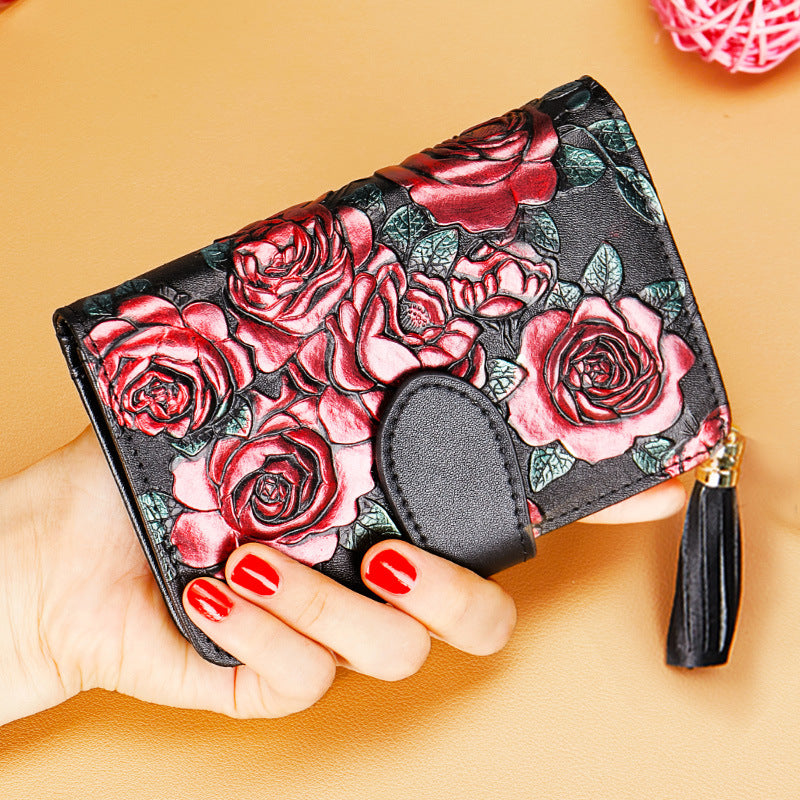 Women's Short Genuine Leather Personalized Mini Pocket Ladies Wallets