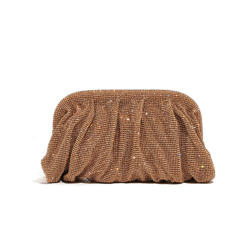 Women's Clouds Clip Pleated Clutch Diamond High-grade Evening Bags