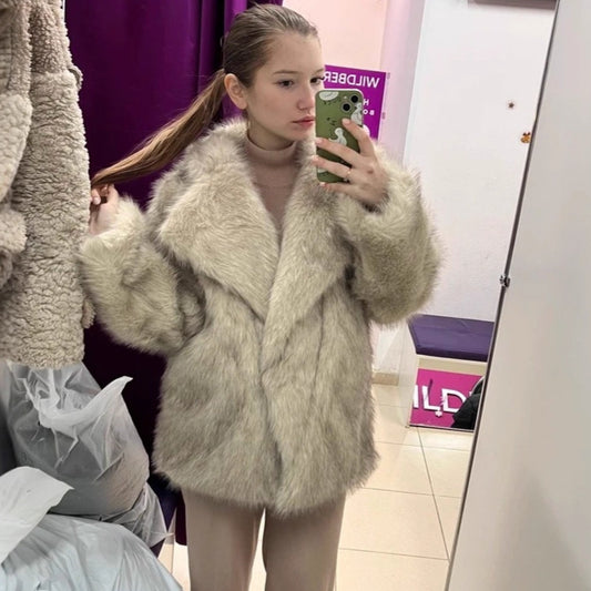 Double-sided Furry Fluffy Dyed Pointed Winter Coats