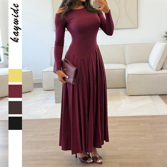 Women's Elegant High Waist Long Sleeves Dress