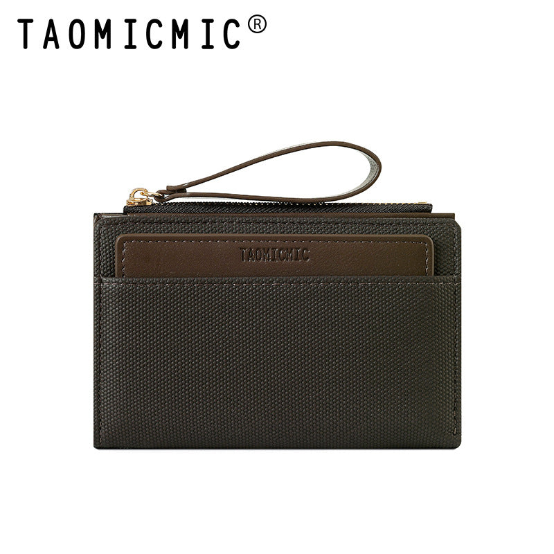 Women's Short Pocket Money Multiple Slots Canvas Pattern Ladies Wallets