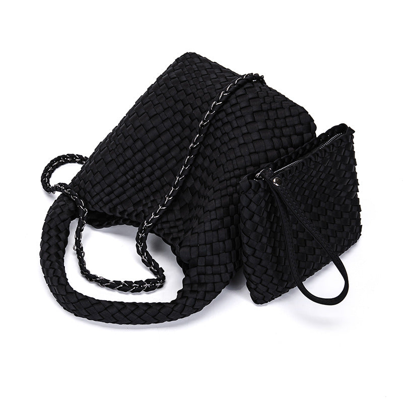 Women's Waterproof Diving Cloth Handmade Woven Portable Crossbody Bags