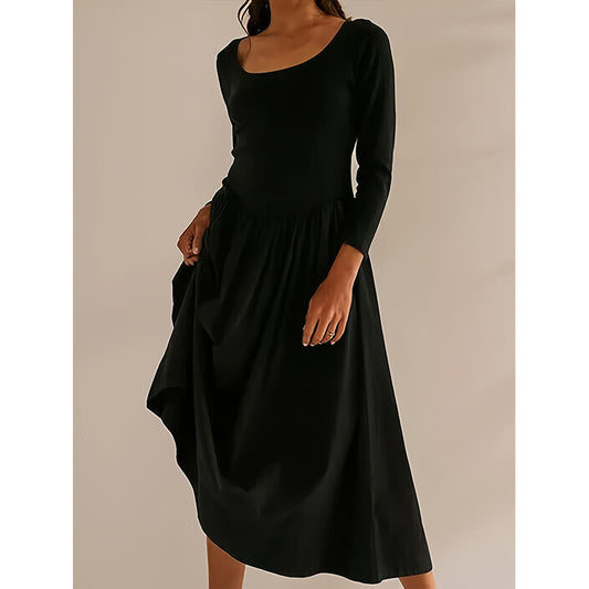 Women's Minimalist Long Sleeve Slim Fit Slimming Solid Color Elegant Clothing