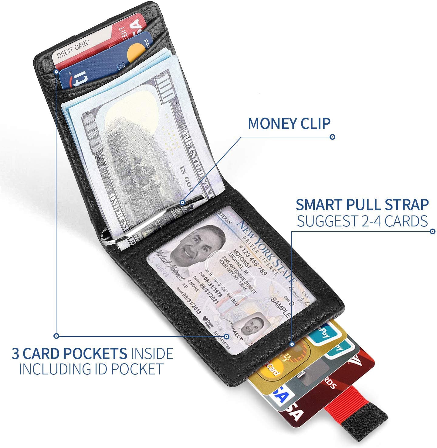 Men's Function Swiping Multiple Slots American Gold Card Holder