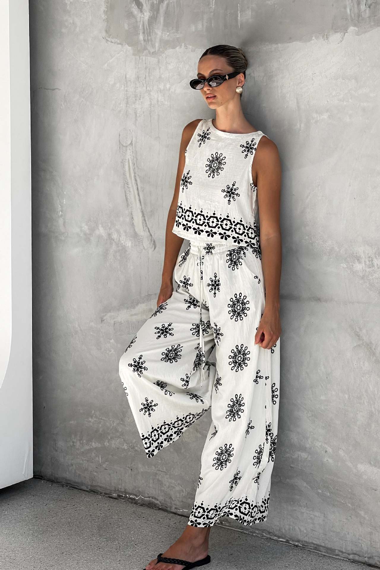 Fashion Casual Sexy Linen Wide Leg Suits
