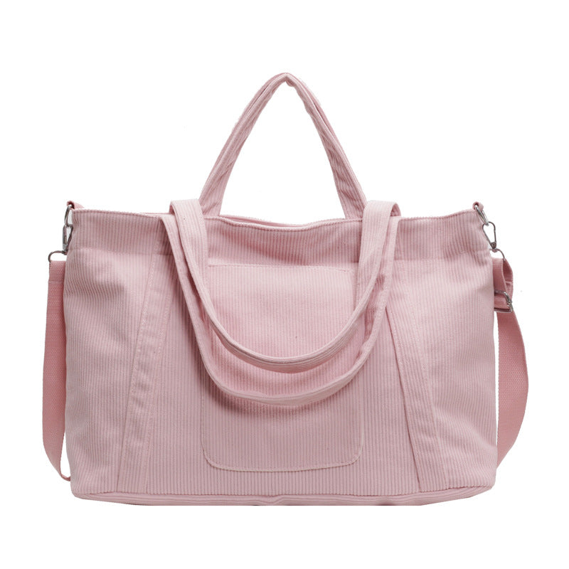 Women's Corduroy Large Capacity Totes Commuter Cloth Bags