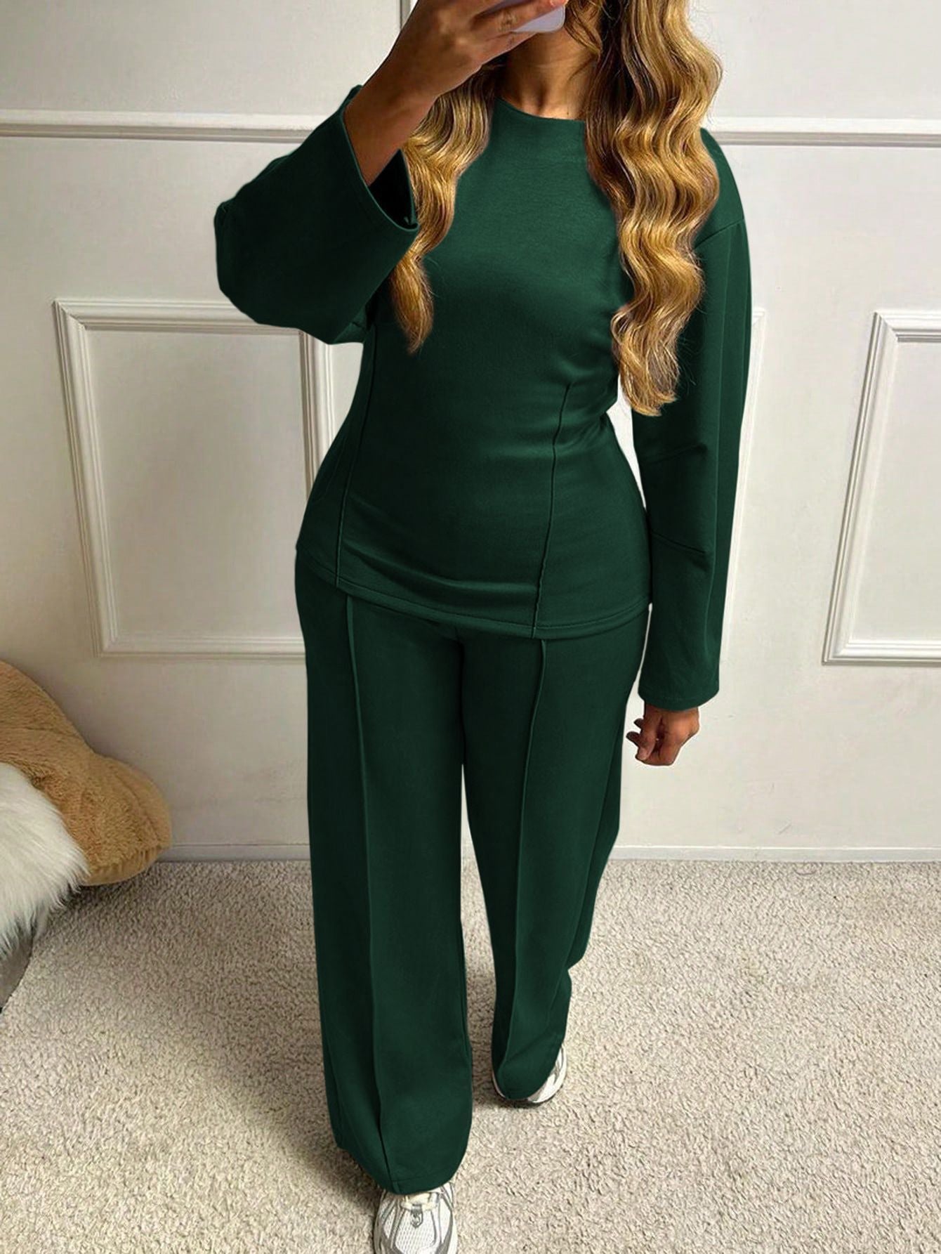 Women's Casual Fashion T-shirt Trousers Two-piece Suits