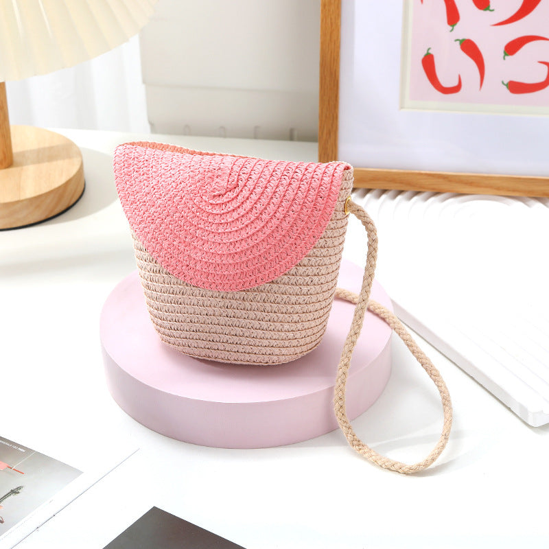 Women's Summer Seaside Holiday Straw Colorful Woven Bags