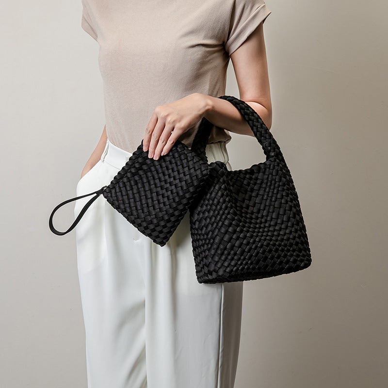 Women's Waterproof Diving Cloth Handmade Woven Portable Crossbody Bags