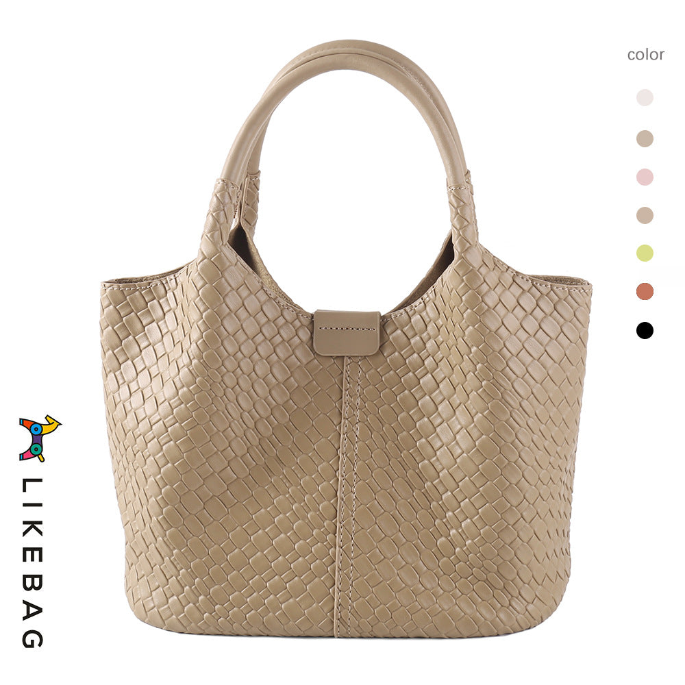 Basket Woven Commute Composite Large Capacity Handbags
