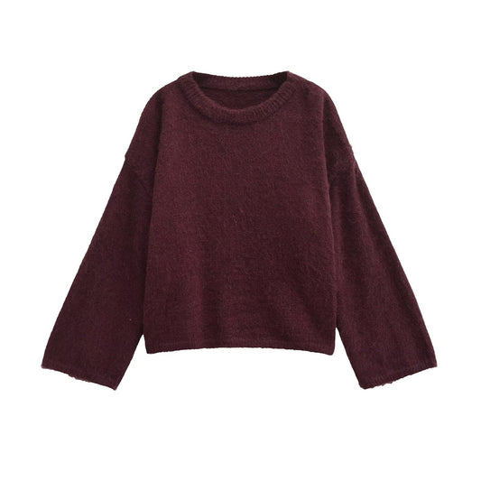 Women's Idle Style Street Fashion Solid Color Sweaters