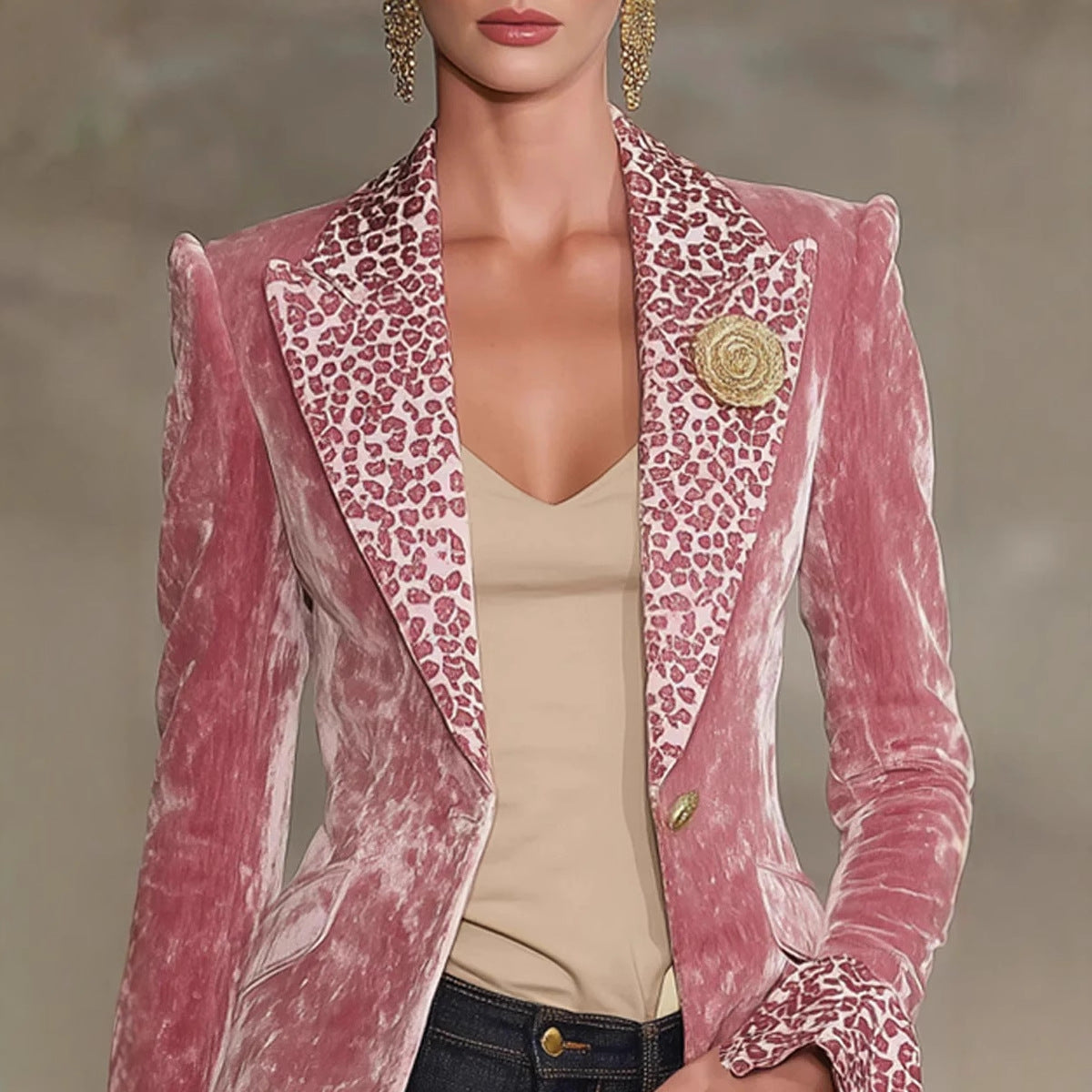 Women's Long Sleeve Lapel Digital Printing Small Blazers