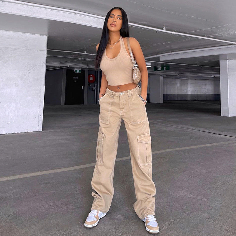 Women's Denim Design Personality Work Clothes Trousers Women's Jeans