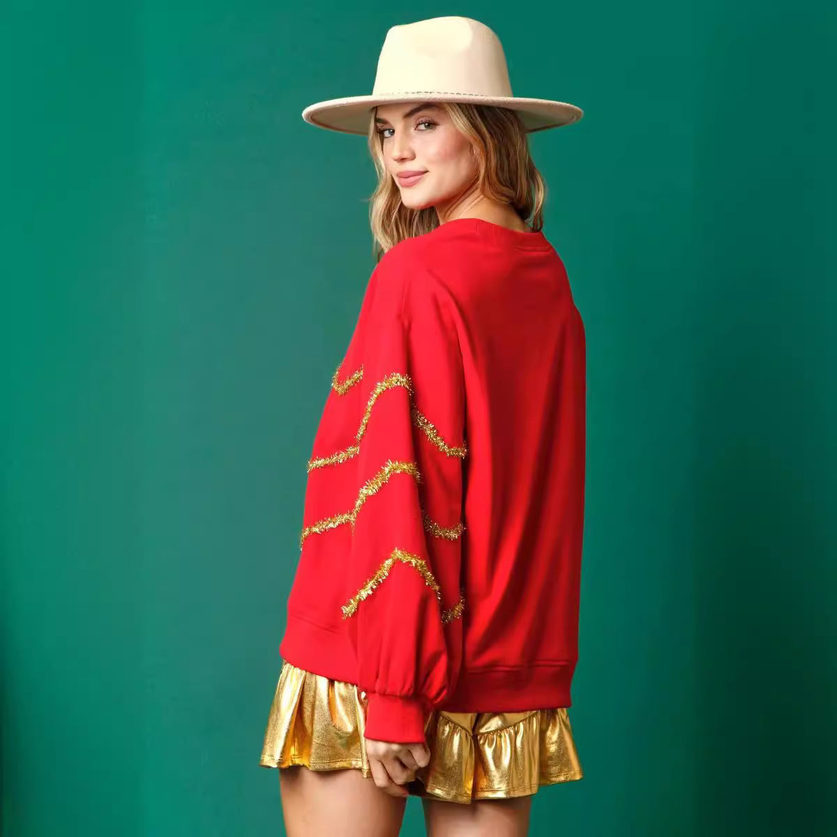 Women's Christmas Tree Sequined Long-sleeved Casual Loose Sweaters