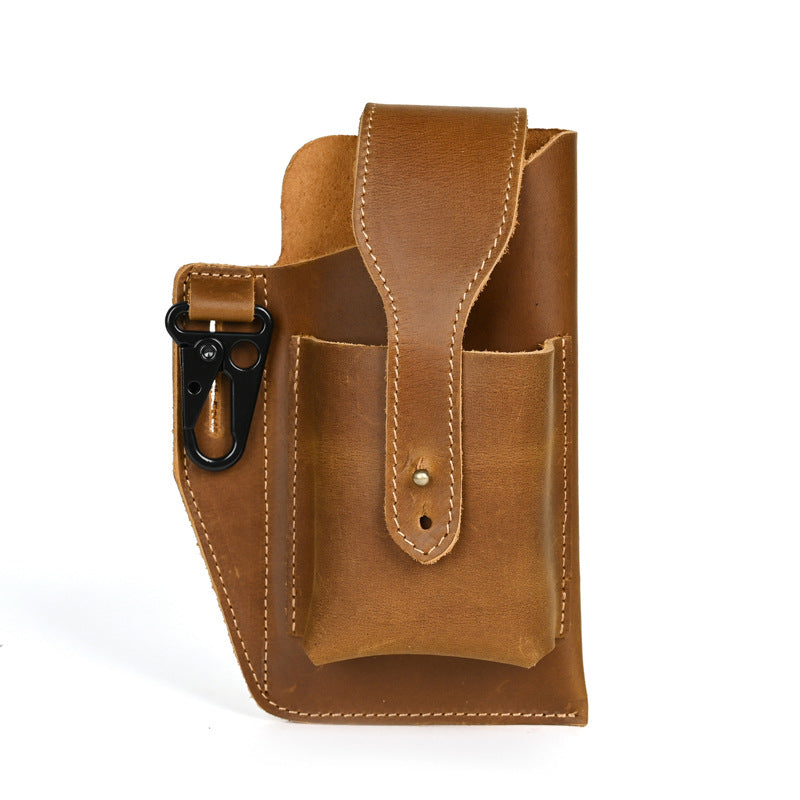Men's Crazy Horse Leather Retro Cigarette Phone Bags