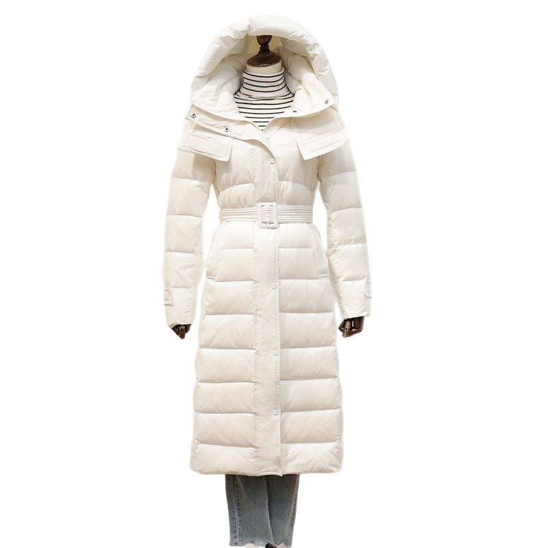 Women's Down Overknee Long Slim Fit White Jackets