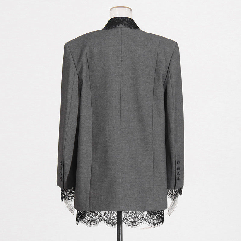 Fashion Design Small Spring Lace Stitching Blazers