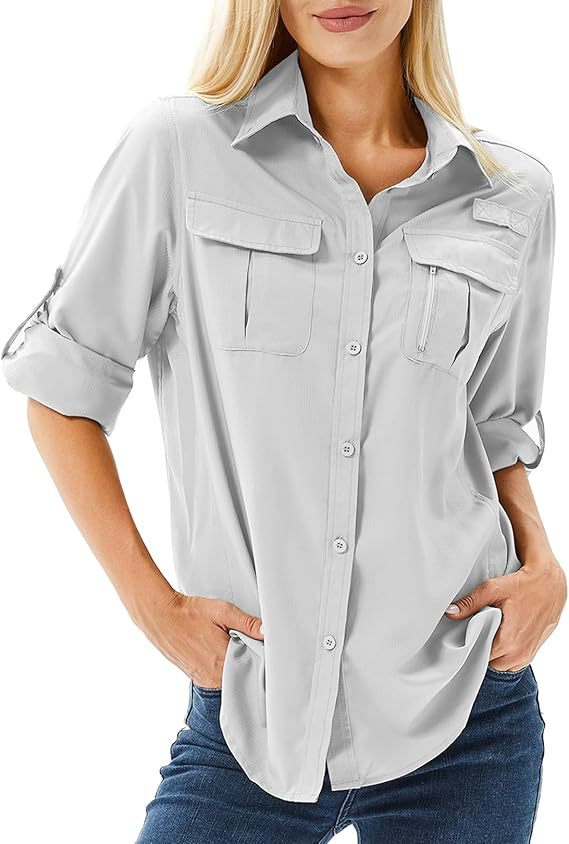 Women's Casual Wind Speed Dry Stretch Zipper Lapel Blouses