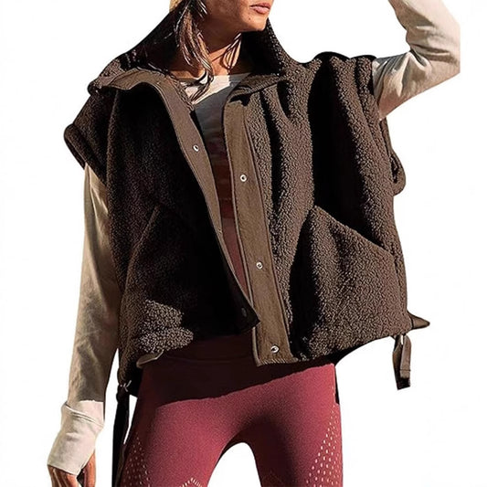 Women's Beautiful Plush Oversized Sleeveless Warm Vests