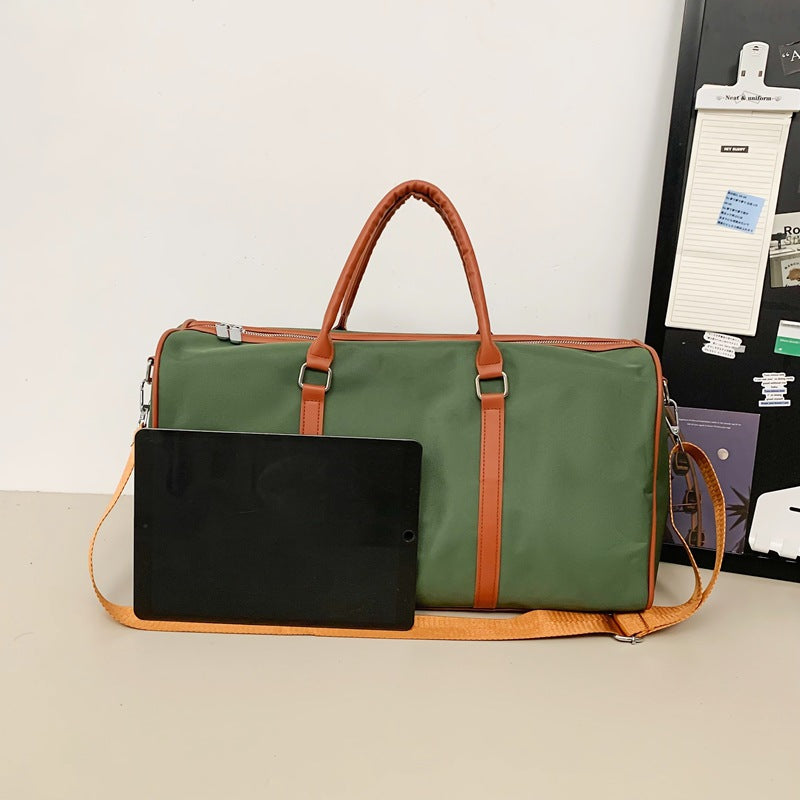 Women's Stitching Contrast Color Large Capacity Buggy Travel Bags