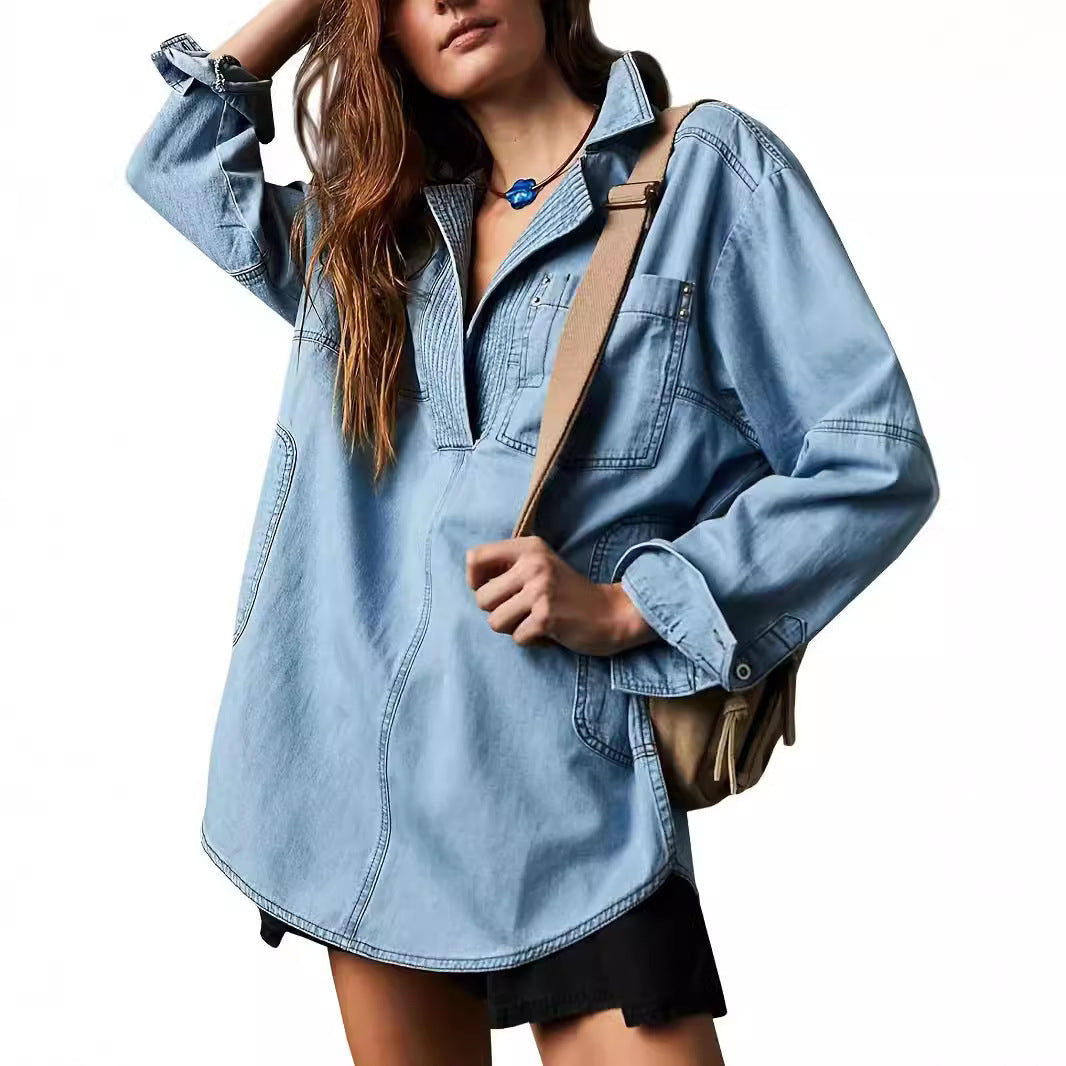 Classic Denim Long-sleeved Fashion Design Casual Jackets