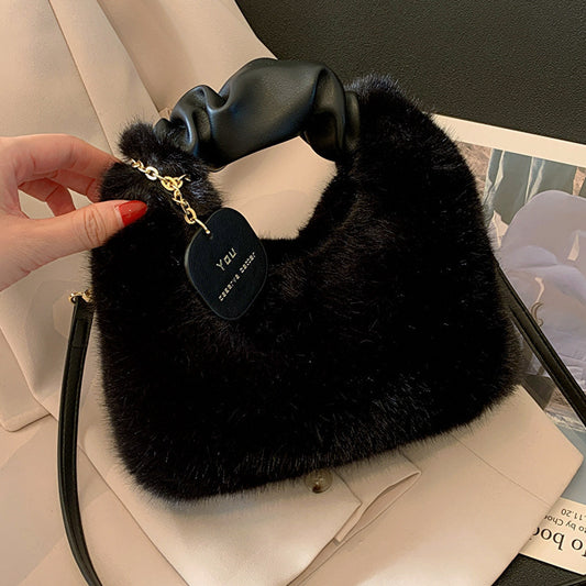 Women's Popular Fur Winter Niche Plush Fashion Crossbody Bags