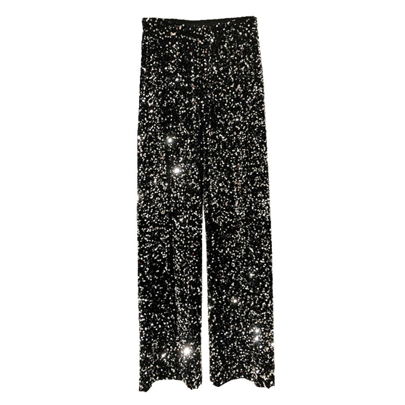 Women's Veet Sequined Large Long Leg Draping Pants