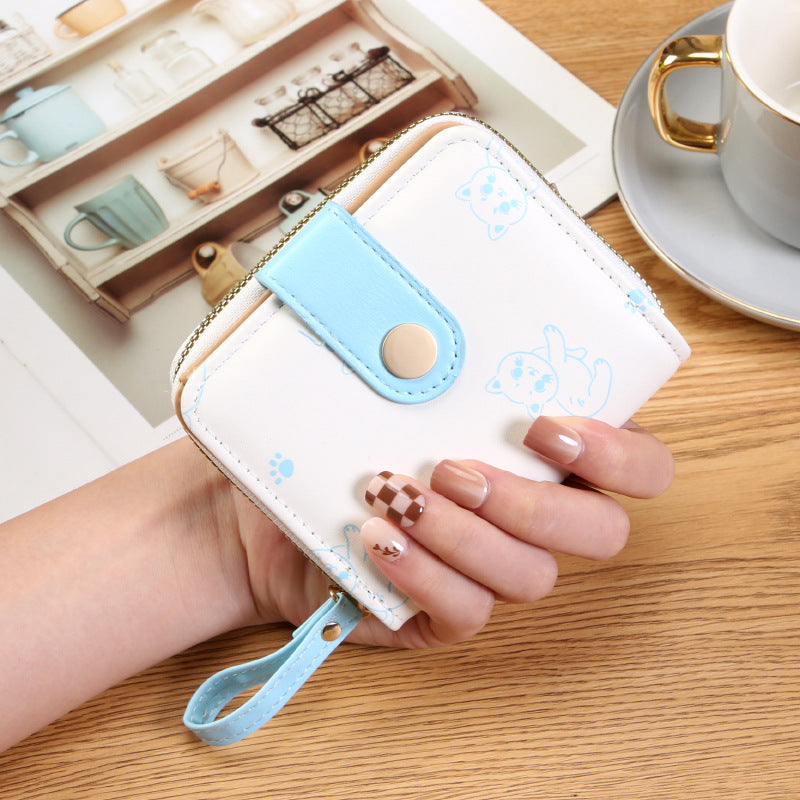 Women's Style Cute Kitten Short Zipper Ladies Wallets