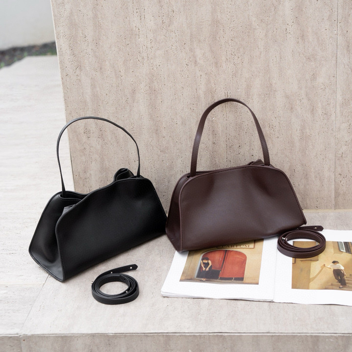 Women's Imported Cowhide Clutch Commuter Large Handbags