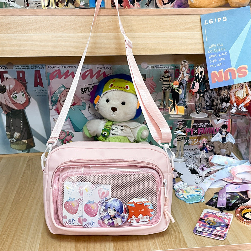 Women's Transparent Cartoon Bar Snack Size Cell Crossbody Bags
