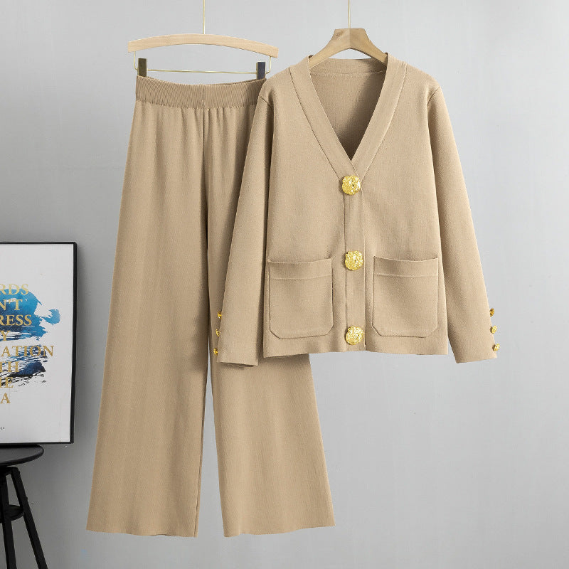 Popular Fashion Women's Knitted Two-piece Loose Fashion Casual Suit