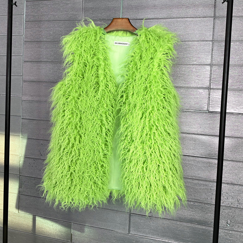 Women's Imitated Tibet Sheep Fur Mid-length Faux Coats
