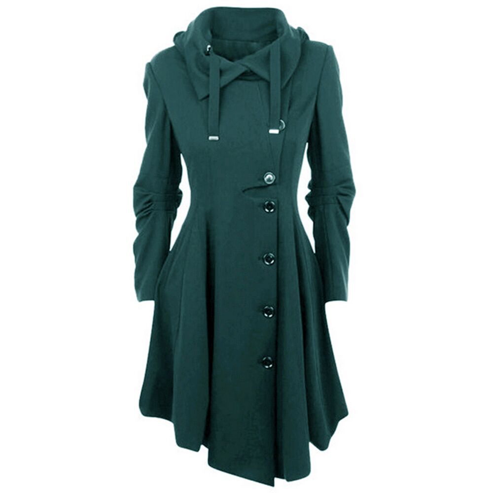 Women's Irregular Hem Reversible Woolen Trench For Blazers