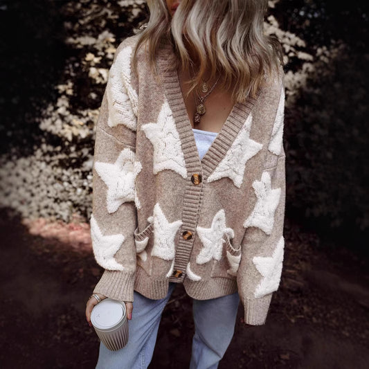 Women's Innovative Single Row Woolen Casual Sweaters