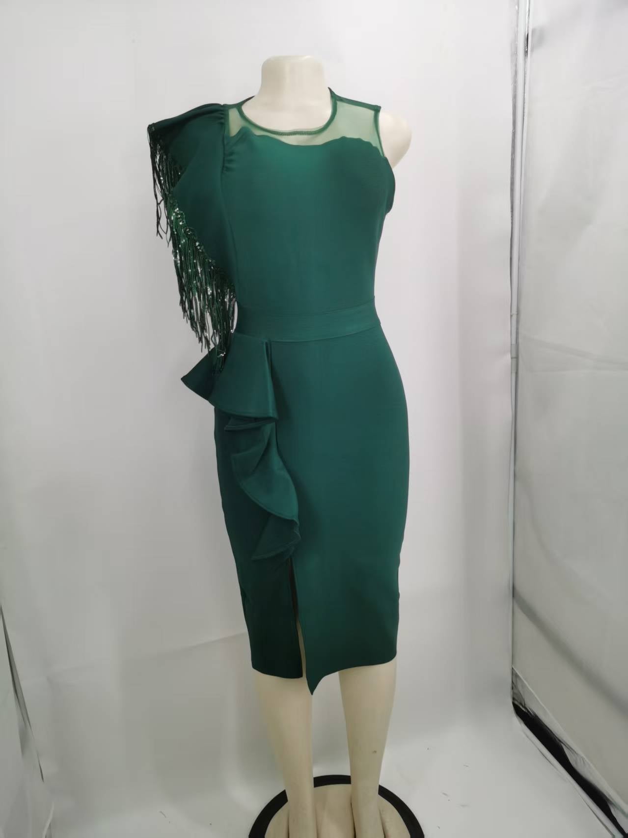 Elegant Dare Mesh Patchwork Ruffled Slimming Dresses